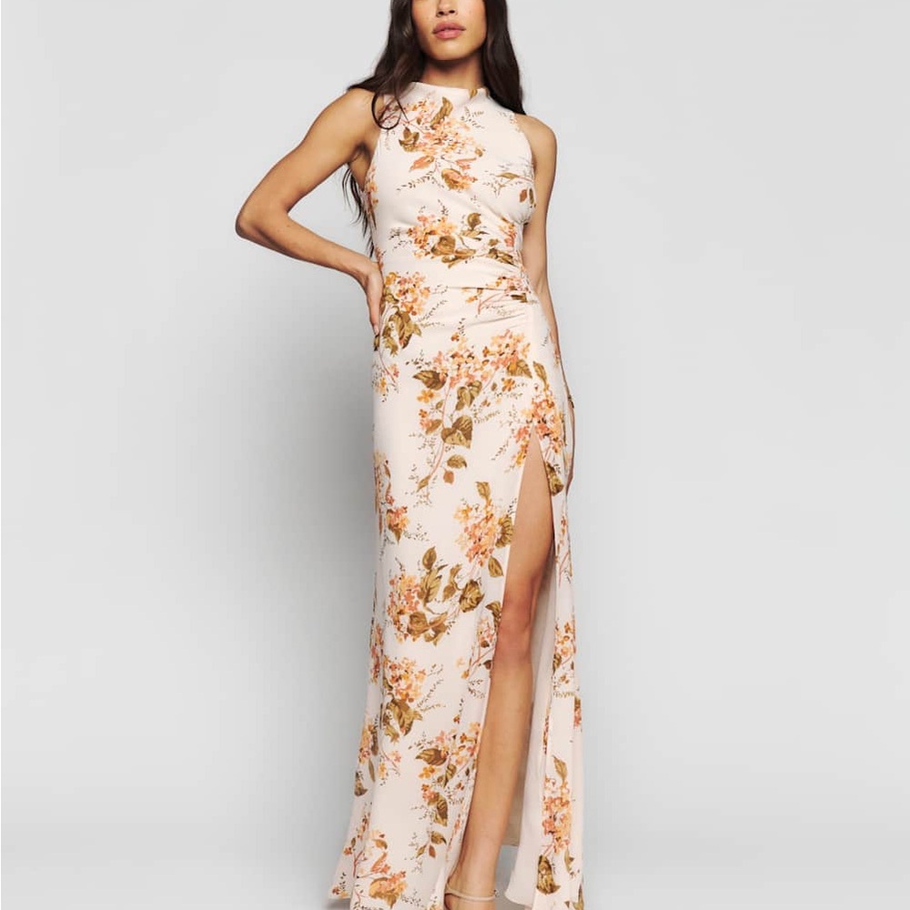 Reformation SENNA White Floral Maxi Dress